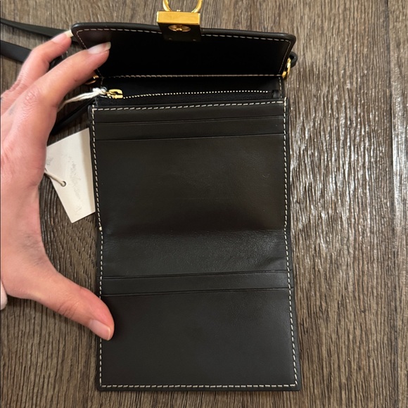 Polene Numéro Sept Crossbody Wallet BANDOULIERE NOIR LISSE - Picture 9 of 12